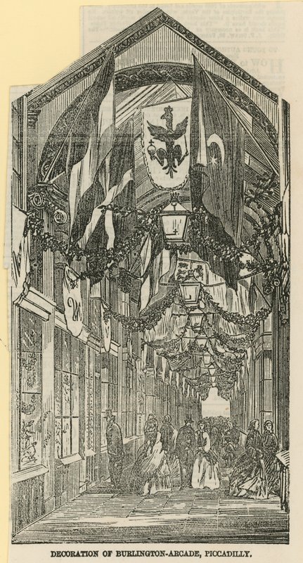 A Burlington Arcade dekorációja alkotó: English School
