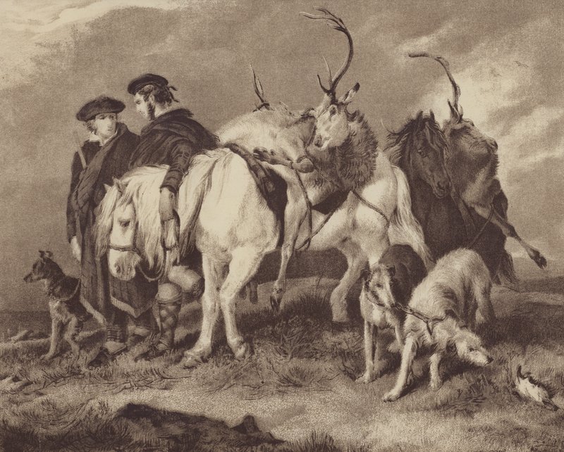 Szarvasvadászat (chromolitho) alkotó: English School