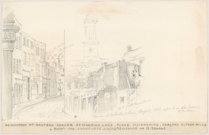Az Eastern Corner lebontása, St Martins Lane, London alkotó: English School