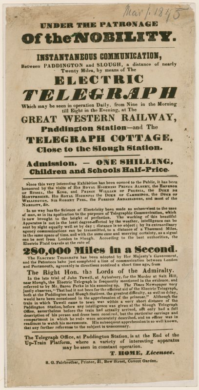 Az elektromos távíró bemutatója, 1845 alkotó: English School
