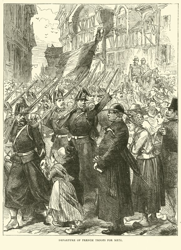A francia csapatok indulása Metzbe, 1870. augusztus alkotó: English School