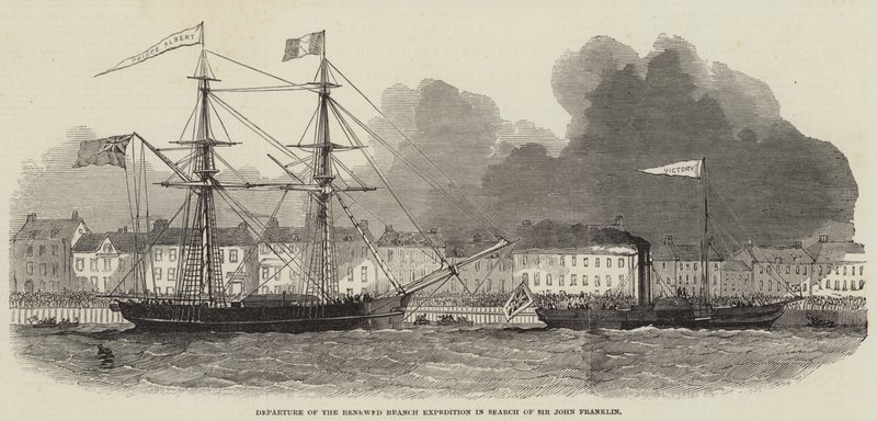 A megújított fiókexpedíció indulása Sir John Franklin nyomában (metszet) alkotó: English School