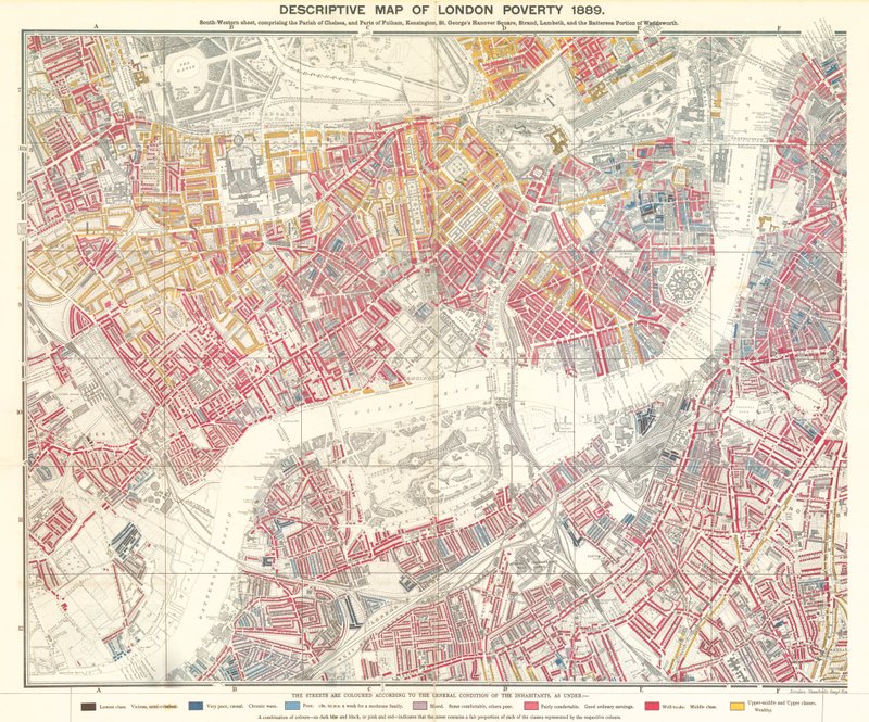 A londoni szegénység leíró térképe, 1889 alkotó: English School