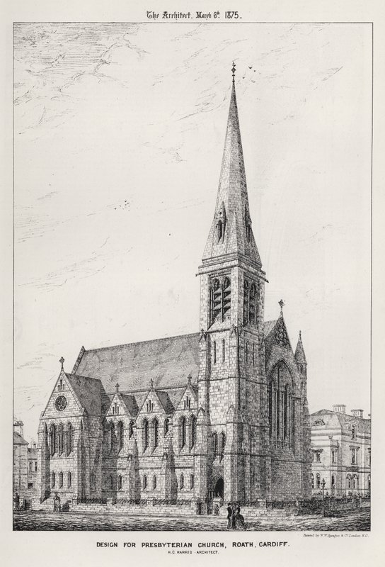 Design for Presbyterian Church, Roath, Cardiff (metszet) alkotó: English School