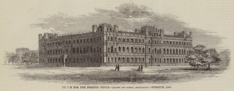 Design for the Foreign Office, Banks and Barry, Architects, Premium, 500 GBP (metszet) alkotó: English School