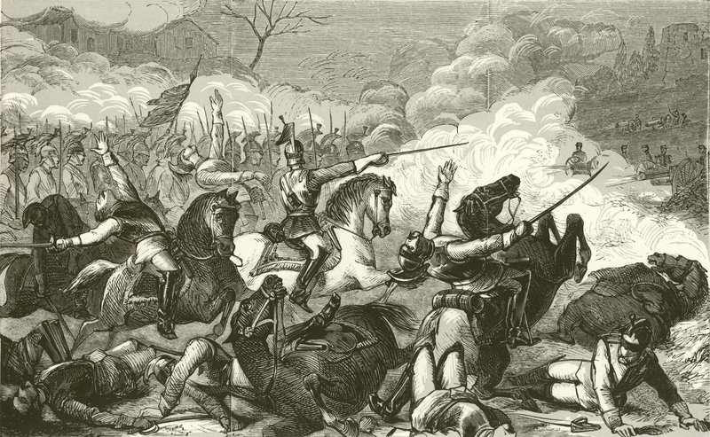 Bismarcks gróf cuirassiers megsemmisítése a Mitrailleuse által alkotó: English School