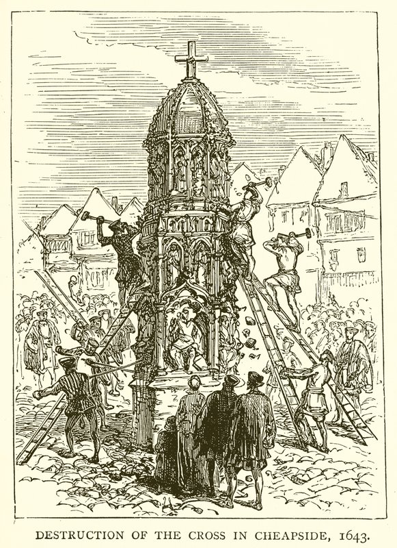 A kereszt megsemmisítése Cheapside-ban, 1643 alkotó: English School