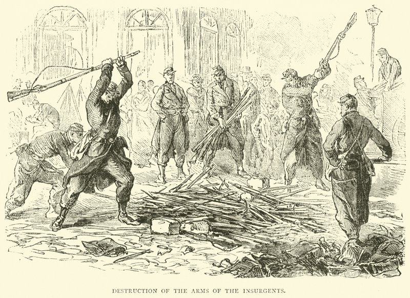 A felkelők fegyvereinek megsemmisítése, 1871. április alkotó: English School