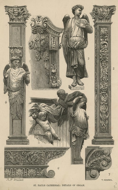 A Szent Pál-székesegyház orgonájának részlete (metszet) alkotó: English School