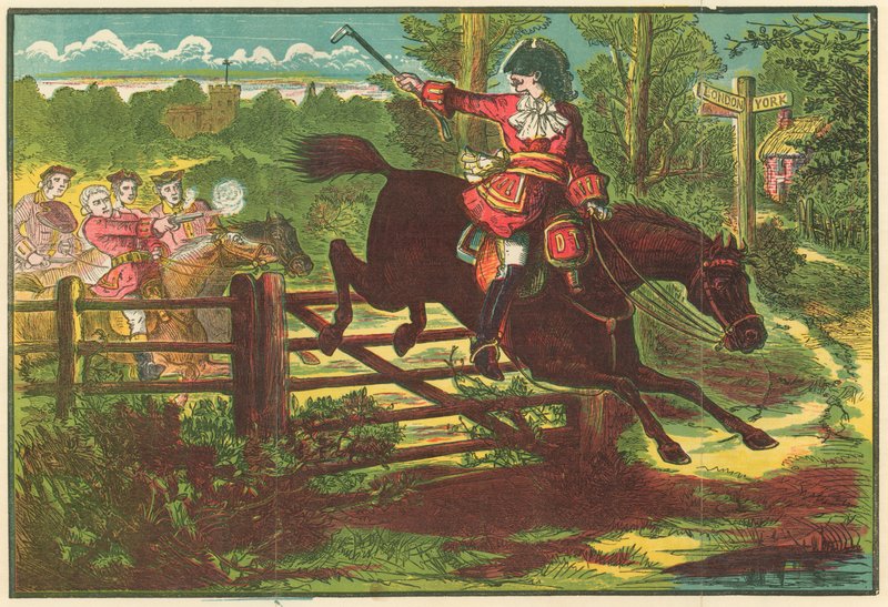 Dick Turpin dacol a Bow Street futóival alkotó: English School