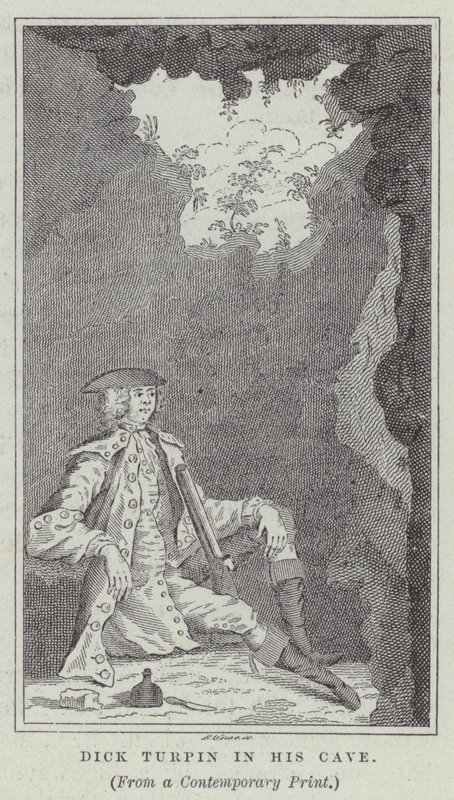 Dick Turpin a barlangjában (metszet) alkotó: English School