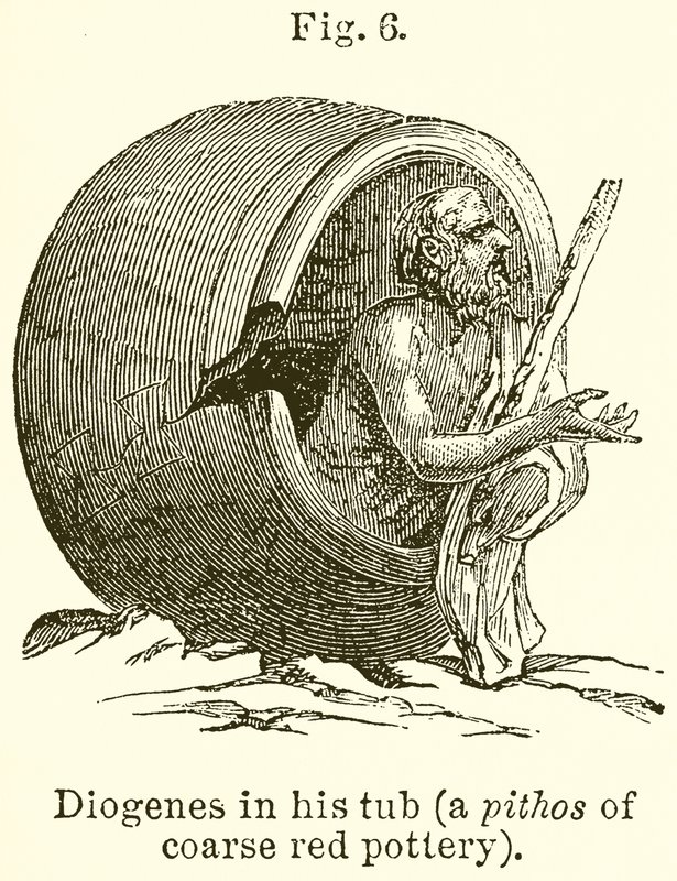 Diogenes a kádjában (A durvavörös kerámia magja) alkotó: English School