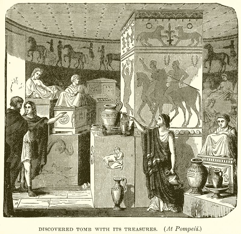 Felfedezte sírját a kincseivel. (Pompejiben) alkotó: English School