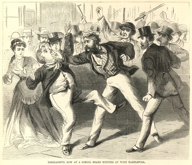 Szégyenletes veszekedés a West Hartlepool-i iskolatanács ülésén alkotó: English School