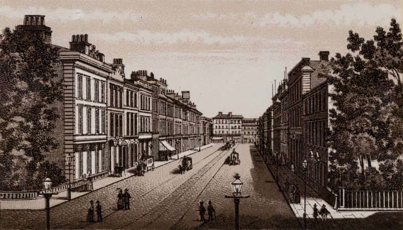 Donegal Place, Belfast 1880 (litho) alkotó: English School