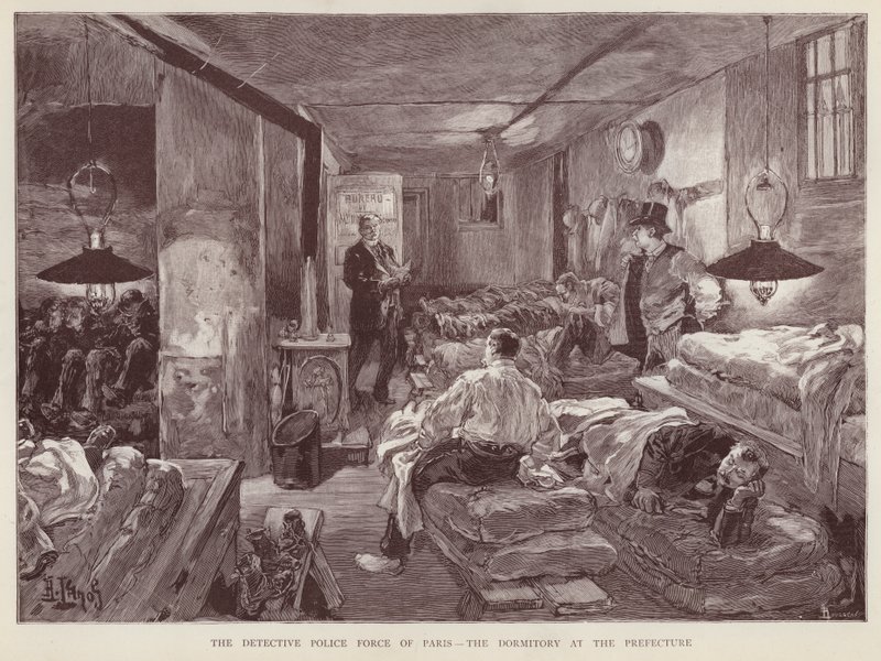 Kollégium a párizsi rendőrségi prefektúrában, Franciaország (litho) alkotó: English School