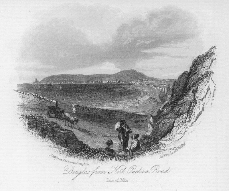 Douglas, a Kirk Onchan Roadról, Man-szigetről (metszet) alkotó: English School