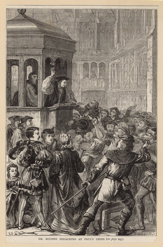 Dr. Bourne prédikál a St Pauls Crossnál alkotó: English School