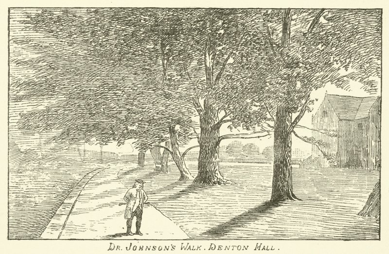 Dr. Johnson sétánya, Denton Hall (metszet) alkotó: English School