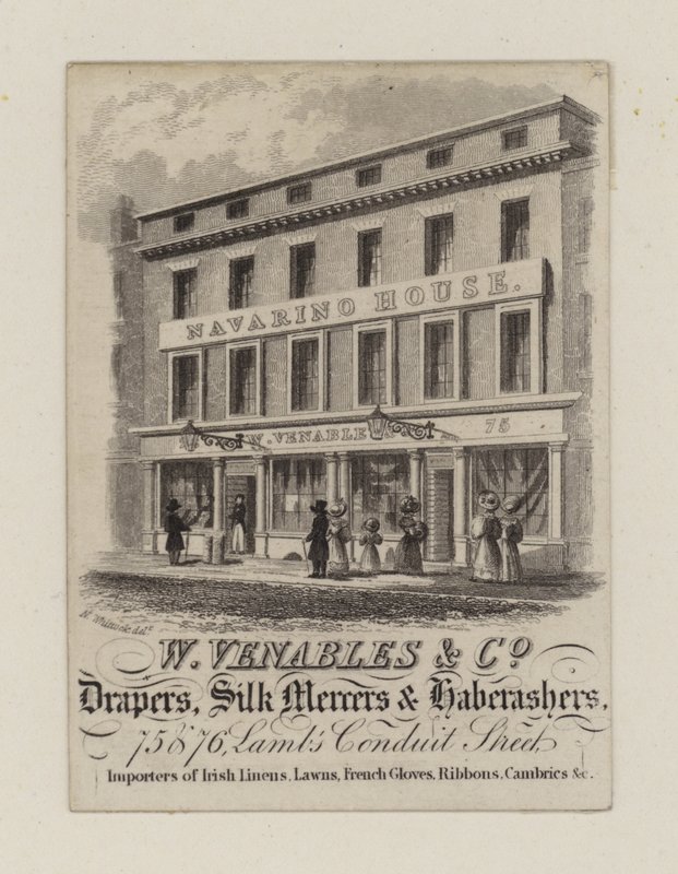 Drapers, W Venables & Co, kereskedelmi kártya alkotó: English School