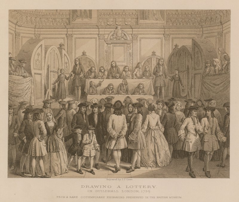 Sorsolás a londoni Guildhallban, 1739 alkotó: English School
