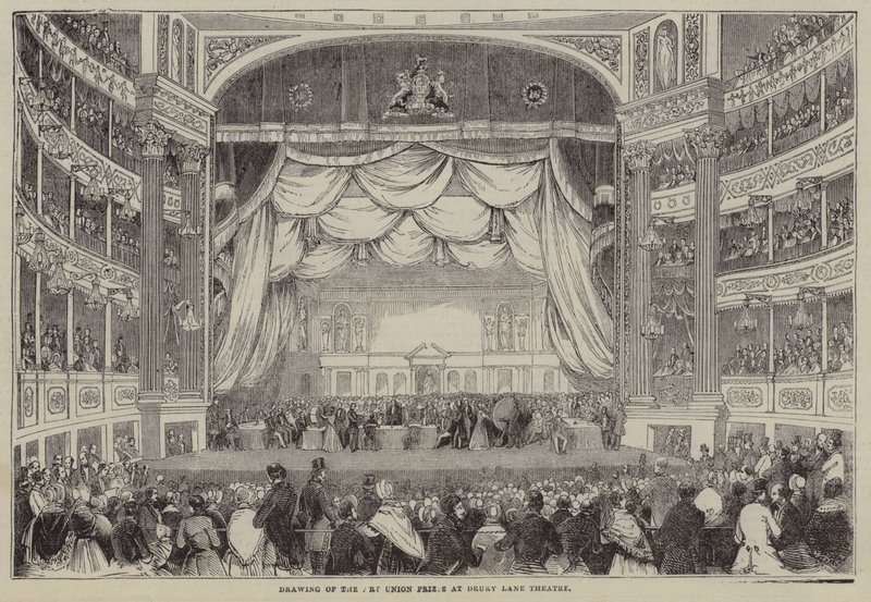 Rajz a Művészeti Unió díjairól, Drury Lane Színház, London (metszet) alkotó: English School