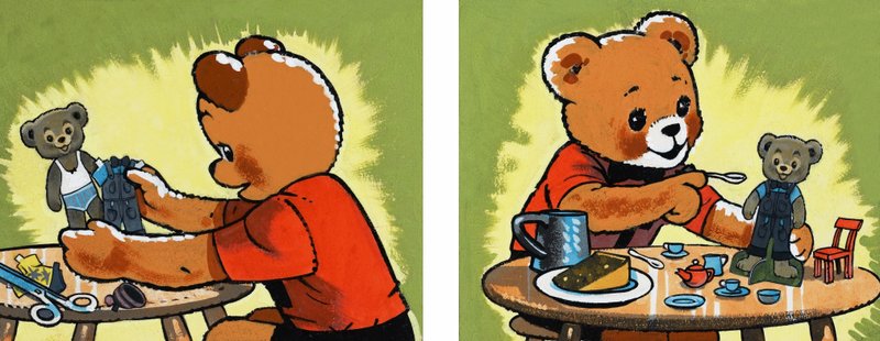 Teddy öltöztetése és etetése alkotó: English School