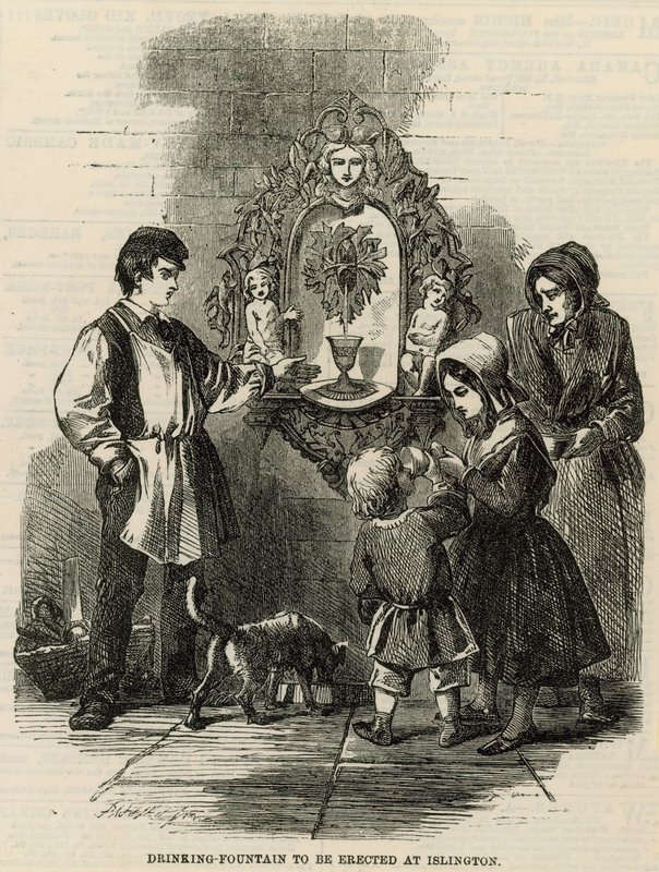 Ivókút építése Islingtonban alkotó: English School