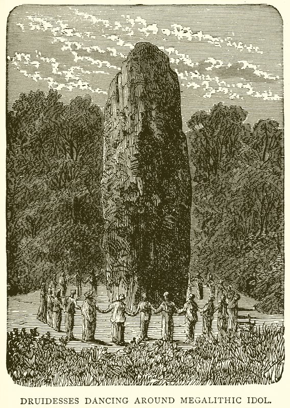 Druidesses táncol a Megalithic Idol körül alkotó: English School