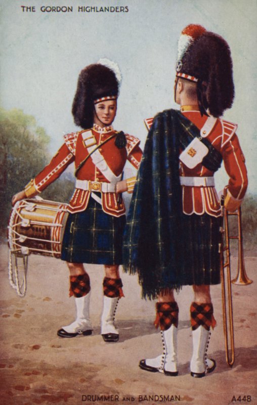 A Gordon Highlanders dobosa és zenésze (színes litográfia) alkotó: English School