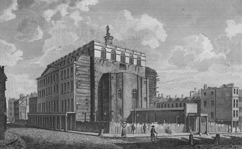 Drury Lane Színház, Westminster, leégett 1809-ben (metszet) alkotó: English School