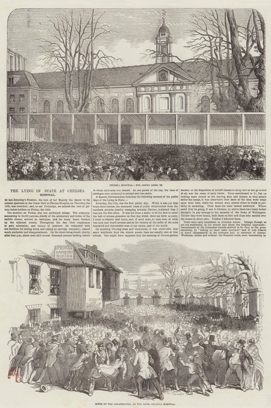 Wellington hercege államban fekszik a Chelsea kórházban (metszet) alkotó: English School