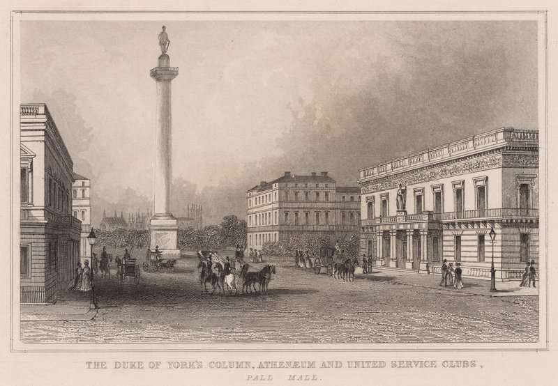 Duke of Yorks oszlop, Athenaeum és United Service Clubs, Pall Mall alkotó: English School