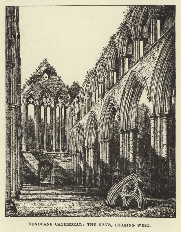 Dunblane katedrális, a hajó nyugatra néz alkotó: English School