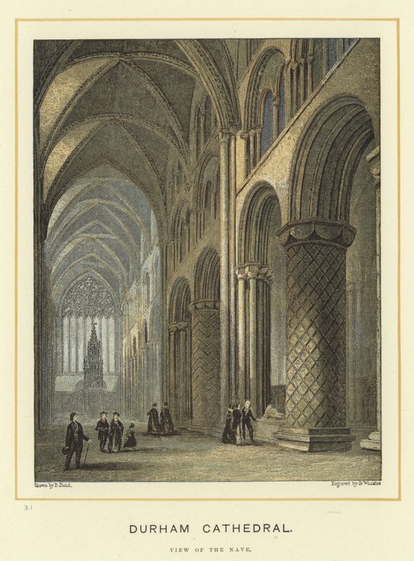 Durham katedrális, kilátás a hajóra alkotó: English School