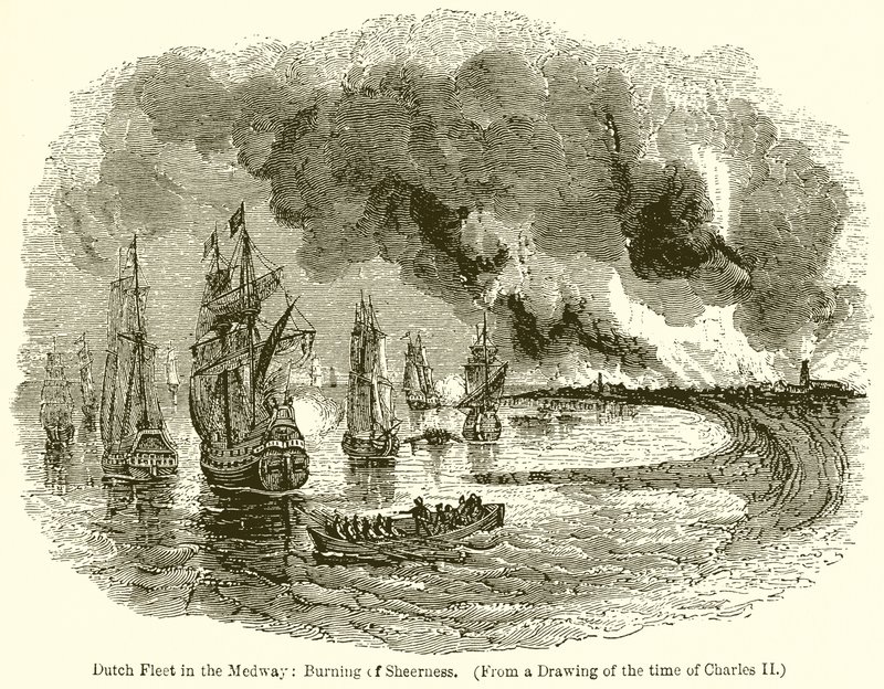 Holland Flotta a Medway-ben: Burning of Sheerness alkotó: English School