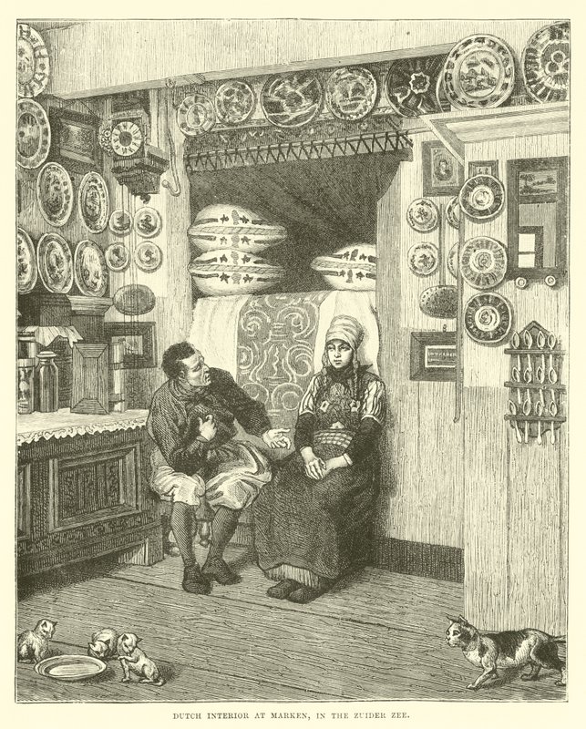 Holland belső tér Markennél, a Zuider Zee-ben alkotó: English School