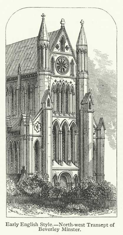 Korai angol stílus, Beverley Minster észak-nyugati kereszthajója (metszet) alkotó: English School