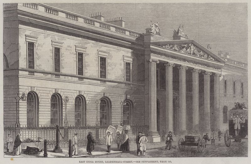 Kelet-indiai ház, Leadenhall-utca (metszet) alkotó: English School