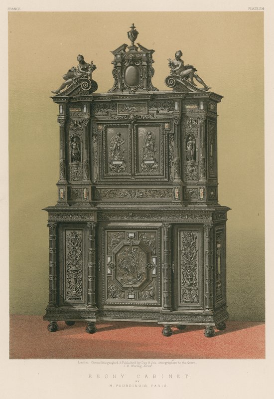 Ébenfa kabinet, M Fourdinois, Párizs alkotó: English School