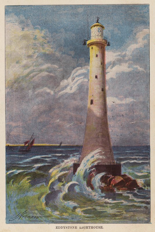 Eddystone világítótorony (színes litográfia) alkotó: English School