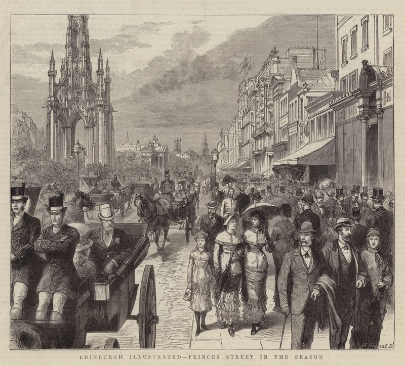 Edinburgh Illustrated, Princes Street in the Season (metszet) alkotó: English School