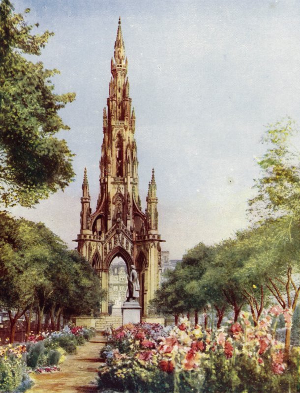 Edinburgh, Sir Walter Scott emlékműve (színes litó) alkotó: English School