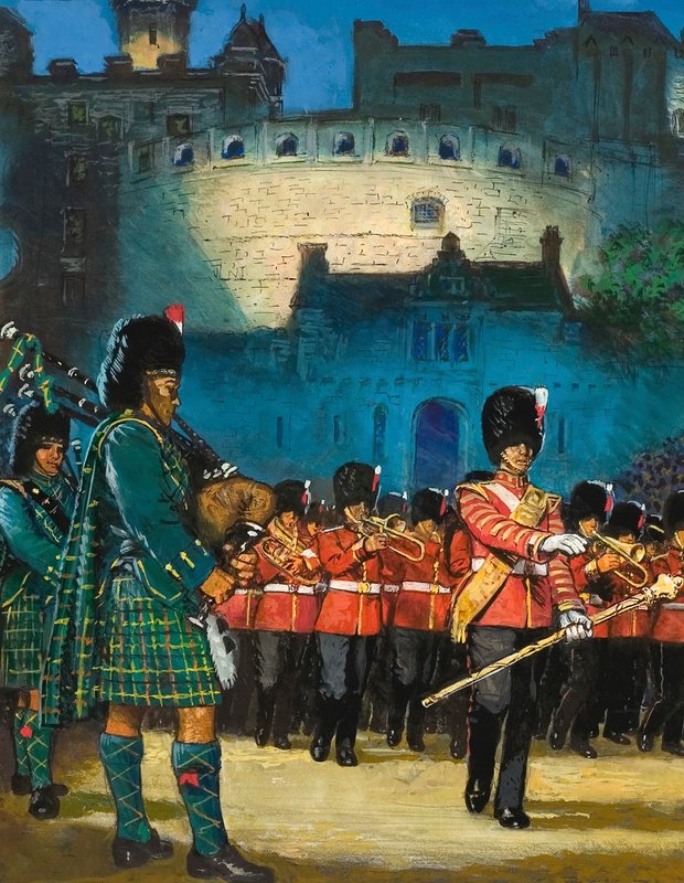 Edinburgh Tattoo (gouache, papír) alkotó: English School