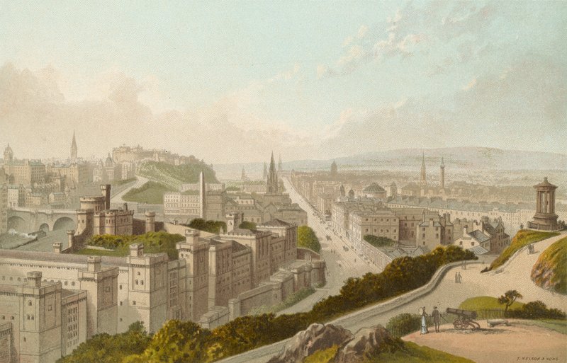 Edinburgh a Calton Hillről alkotó: English School