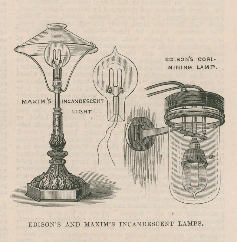 Edison és Maxims izzólámpák alkotó: English School