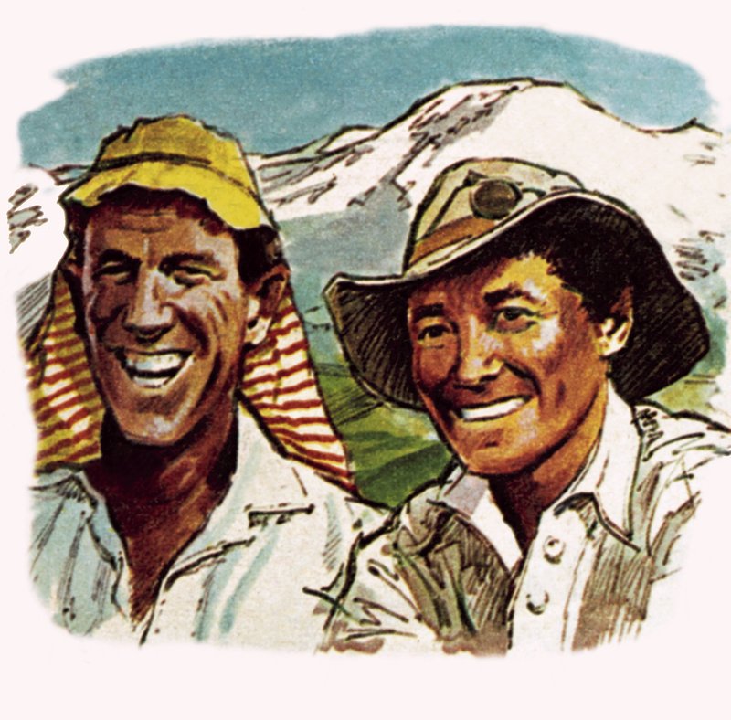 Edmund Hillary és Sherpa Tenzing alkotó: English School