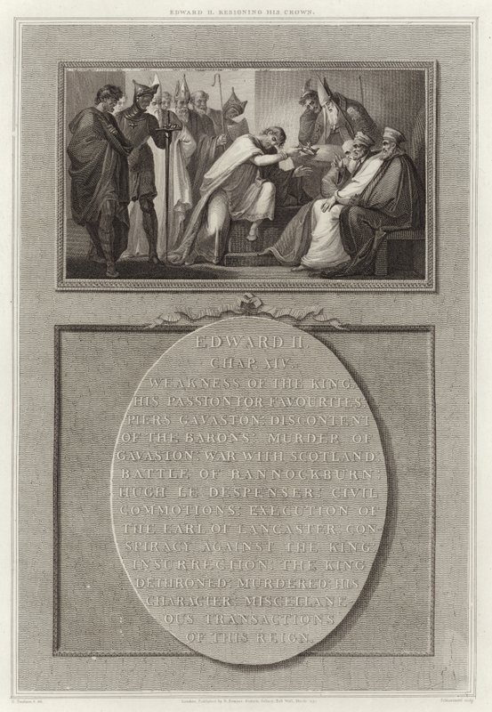 II. Edward lemond a koronájáról alkotó: English School