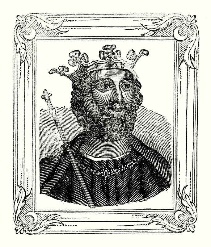 II. Edward 1284-ben született, 1308-ban koronázták meg és 1328-ban gyilkolták meg (metszet) alkotó: English School