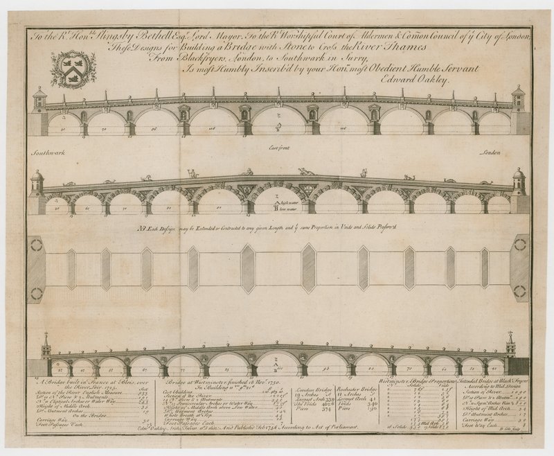 Edward Oakley tervei a Blackfriars Bridge számára alkotó: English School